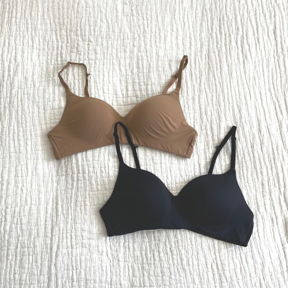 Harper Wilde Base Wirefree Bras Size 36B Set of 2" Black & Nude